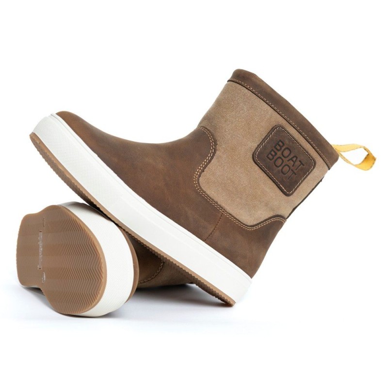 BOTTES BASSES CUIR & TOILE BOATBOOT