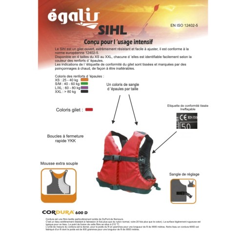 GILET SIHL 50N EGALIS