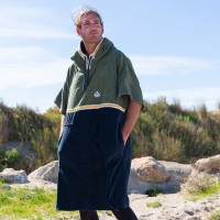 STJ PONCHO DUO KAKI/BLEU