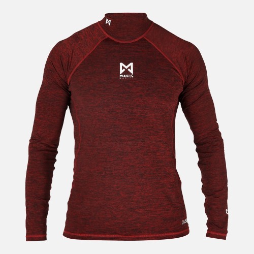 MAG LYCRA CUBE RASHVEST L/S FEMME ROUGE M