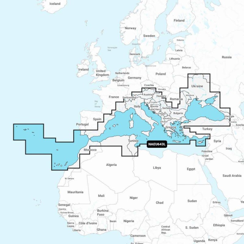 CARTE NAVIONICS MEDITERRANEE & MER NOIRE