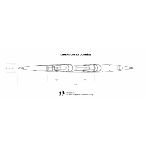 SURFSKI DOUBLE 670 NORDIC KAYAK